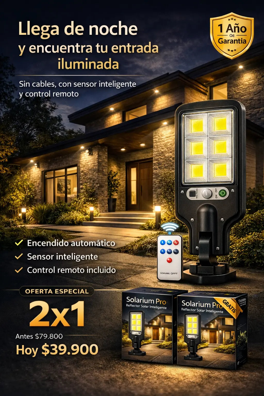 Compre 1 y LLÉVATE 2 - Solarium LED - Reflector Solar Inteligente