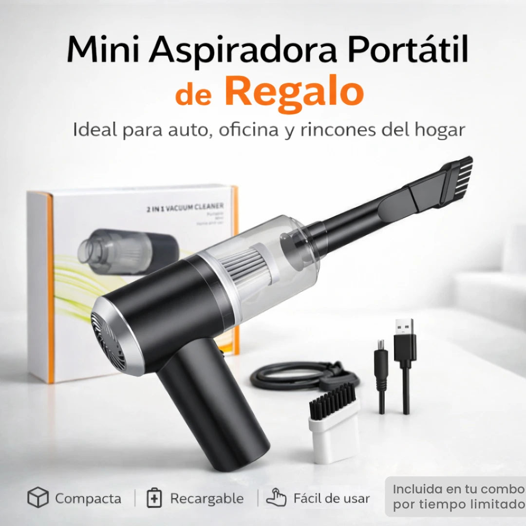 COMBO ESPECIAL: Hidrolavadora + (Aspiradora Portátil + Doble Batería + Maletín)