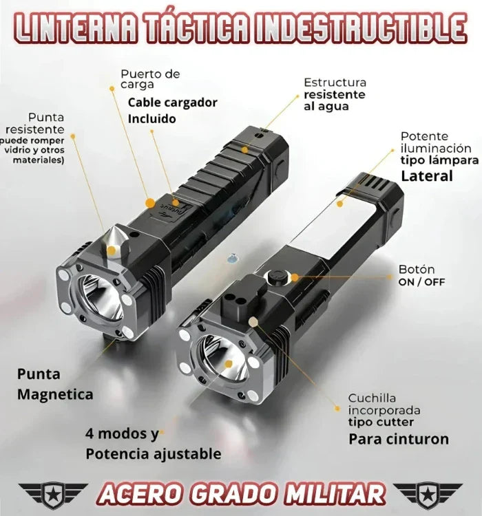 *PAGA 1 y LLÉVATE 2* Linterna Indestructible Súper Potente 6 en 1 PowerLUMEN™